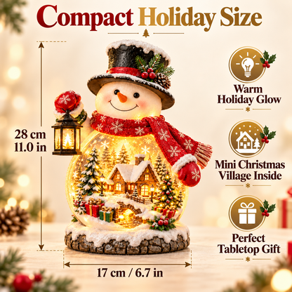 ✨ Christmas Village Snowman Glow – Lighted Holiday Tabletop Decor