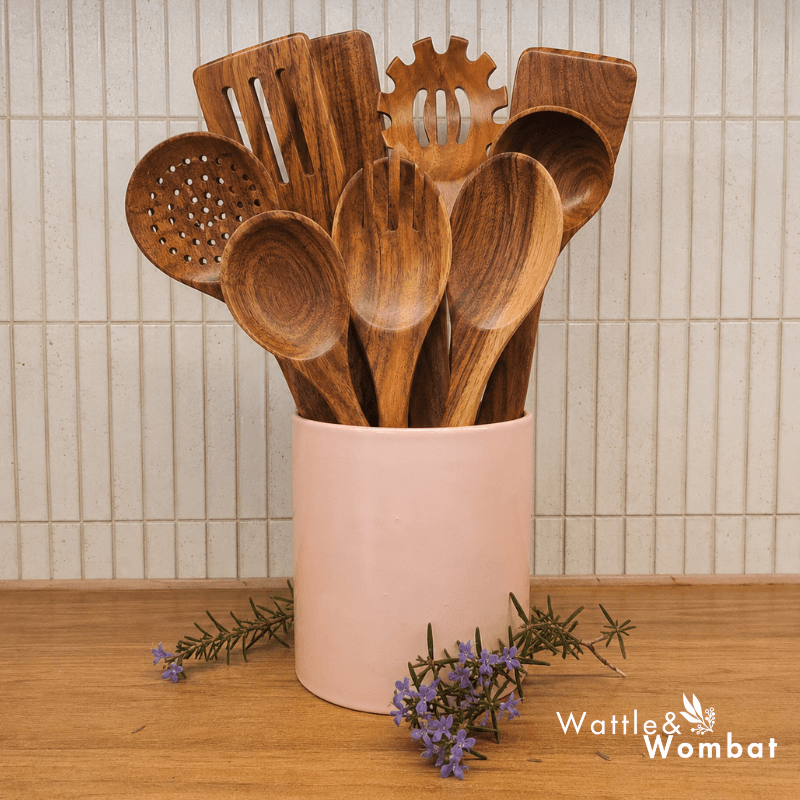 The TeakWood 9™ | Premium Non-Toxic Utensil Set