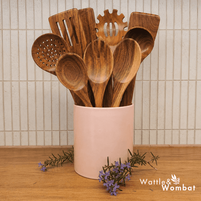 The TeakWood 9™ | Premium Non-Toxic Utensil Set