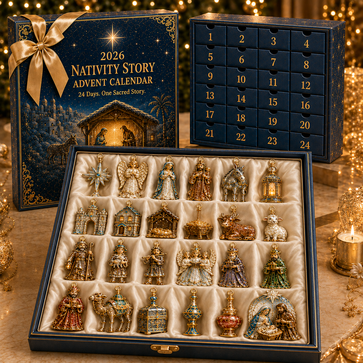 Nativity Story Advent Calendar gift box with 24 keepsakes