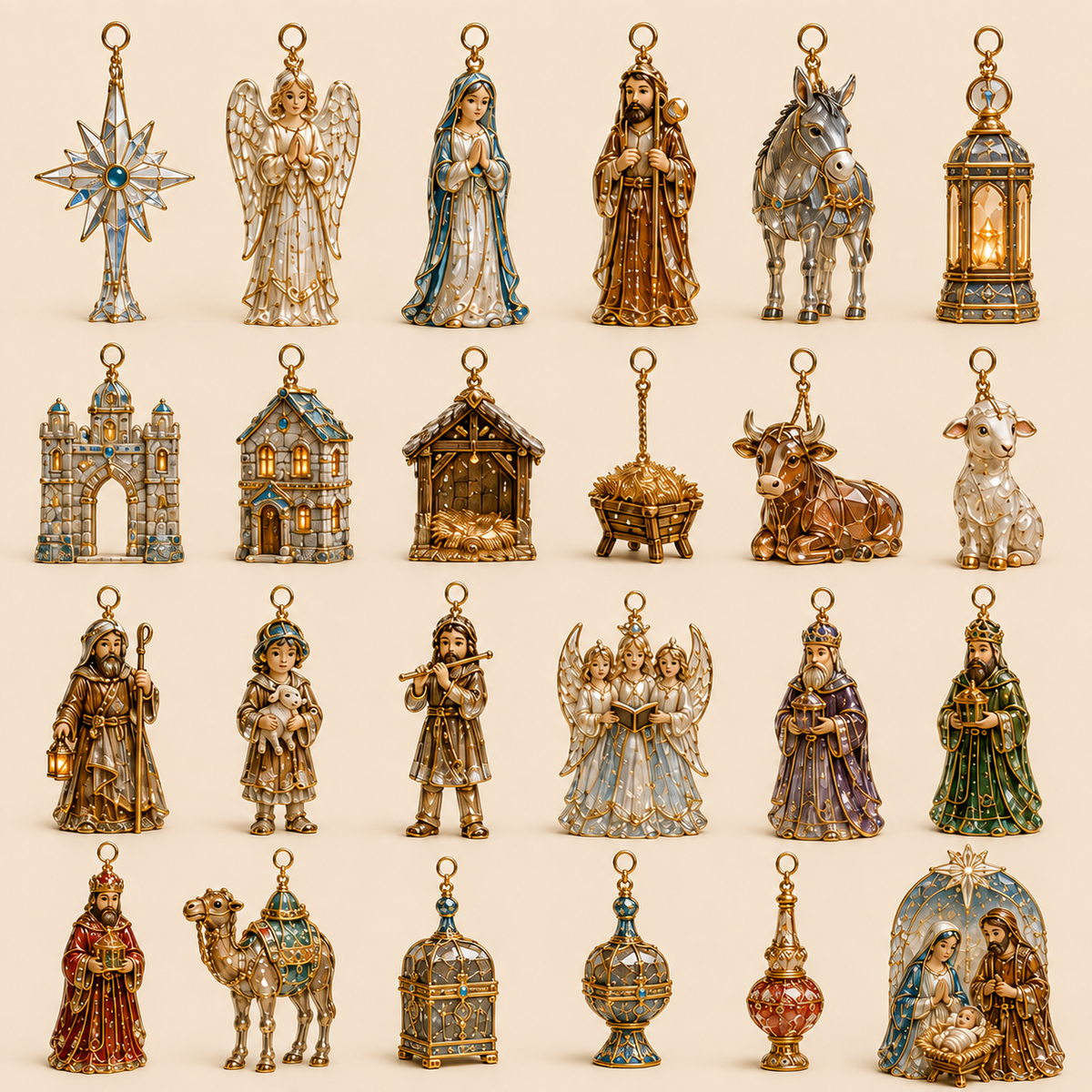 24 Nativity Story Advent Calendar figures and keepsakes