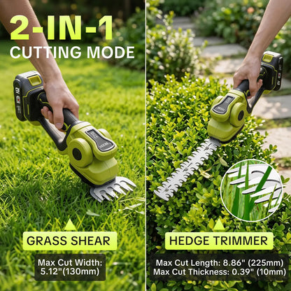 20V Cordless 2-in-1 Grass Shear & Hedge Trimmer with Battery & Charger