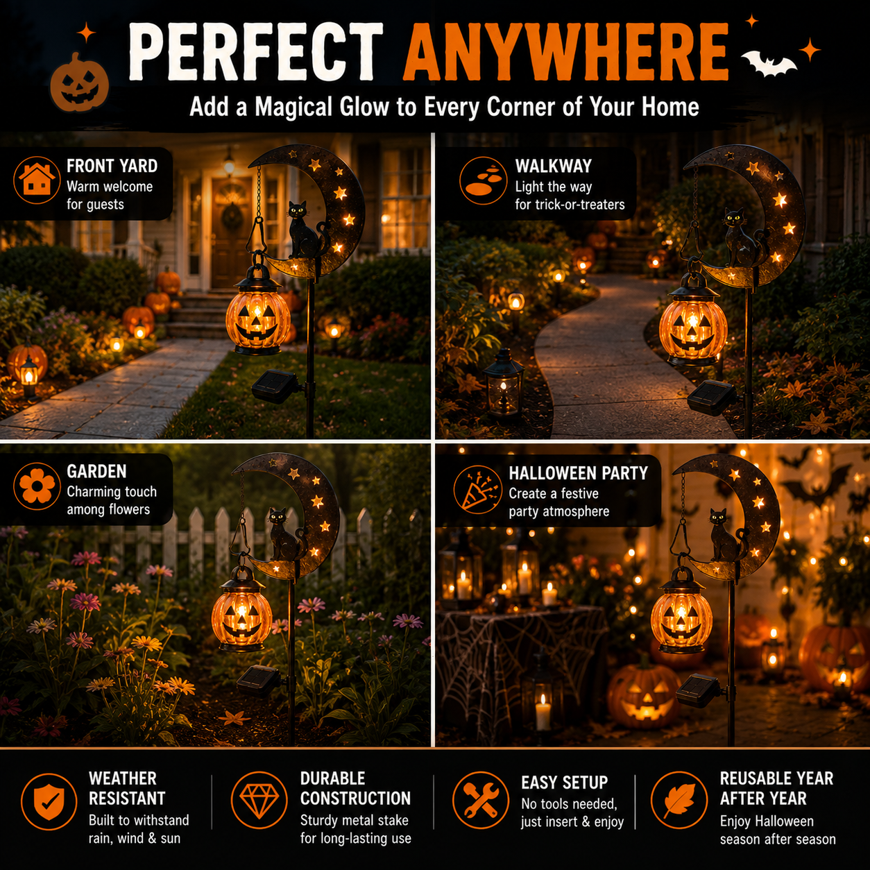 Halloween Early Bird Sale | 49% OFF Pumpkin Moon Garden Stake Light
