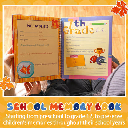 School Memory Book with 14 Keepsake Pockets