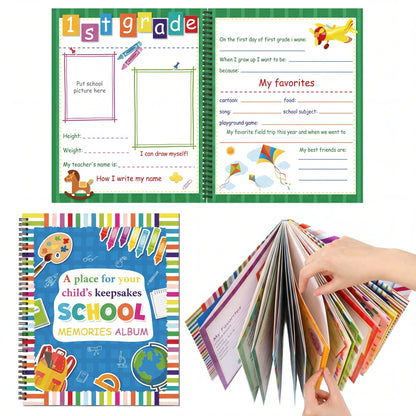 School Memory Book with 14 Keepsake Pockets