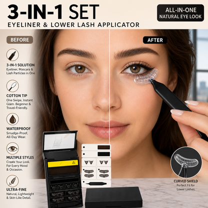 🥳2026 HOT SALE🥳💋50K+ SOLD!🔥 50% OFF!3-in-1 Kit: Eyeliner and Lower Lash Stamp