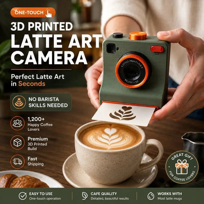 ☕Hot Sale 50% OFF📸 One-Touch Latte Art Camera – 3D Coffee Stencil Printer Kit for Custom Drink Designs ✨