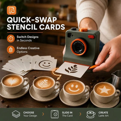 ☕Hot Sale 50% OFF📸 One-Touch Latte Art Camera – 3D Coffee Stencil Printer Kit for Custom Drink Designs ✨