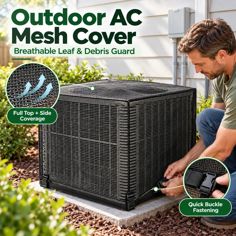 🔥Hot Sale 50% OFF- Heavy Duty Mesh AC Cover – All Season Outdoor Protection