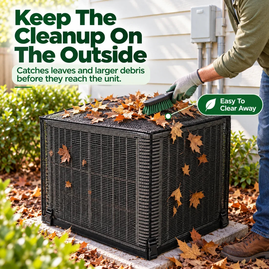 🔥Hot Sale 50% OFF- Heavy Duty Mesh AC Cover – All Season Outdoor Protection