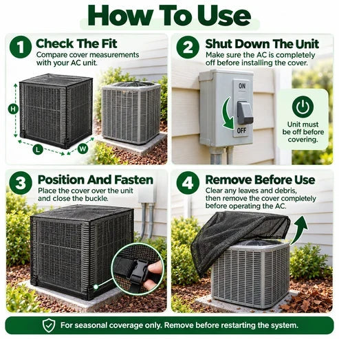 🔥Hot Sale 50% OFF- Heavy Duty Mesh AC Cover – All Season Outdoor Protection
