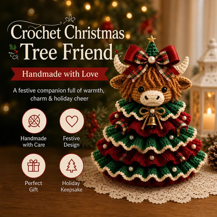 🔥Hot Sale 50% OFF🎄Crochet Animal Christmas Tree DIY Kit – Stitch a Little Christmas Magic（Material kit (not finished product)