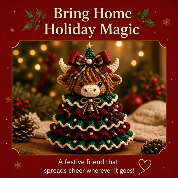 🔥Hot Sale 50% OFF🎄Crochet Animal Christmas Tree DIY Kit – Stitch a Little Christmas Magic（Material kit (not finished product)