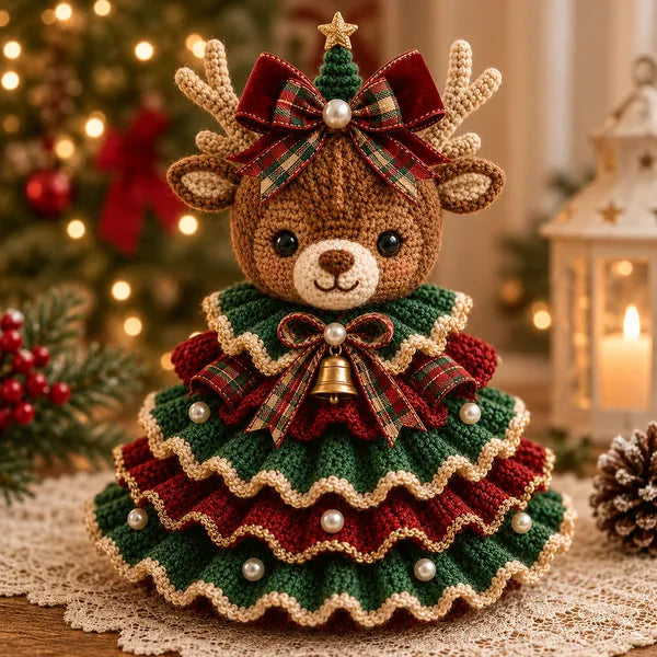 🔥Hot Sale 50% OFF🎄Crochet Animal Christmas Tree DIY Kit – Stitch a Little Christmas Magic（Material kit (not finished product)