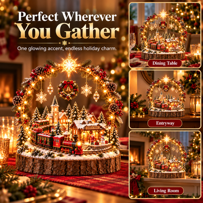 Christmas Wonderland Village Centerpiece – Lighted Holiday Table Decor