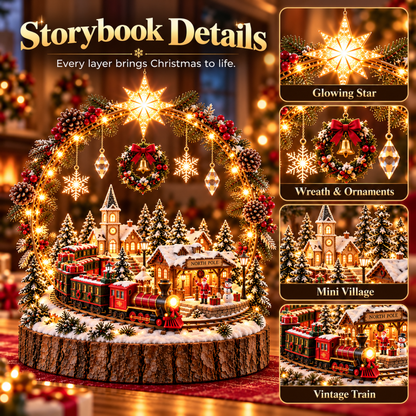 Christmas Wonderland Village Centerpiece – Lighted Holiday Table Decor
