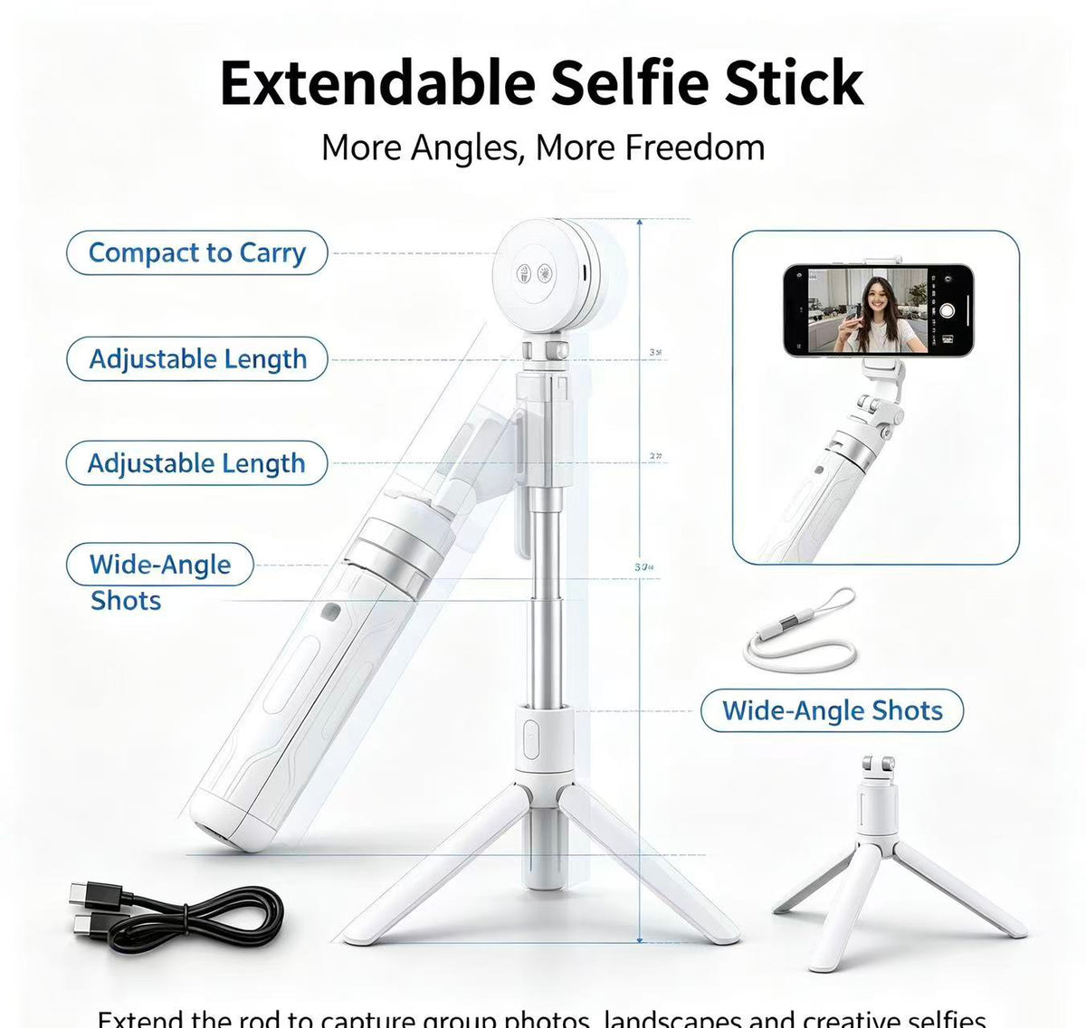 📽️Zoomable Magnetic Palm Grip | Selfie Stick & Tripod