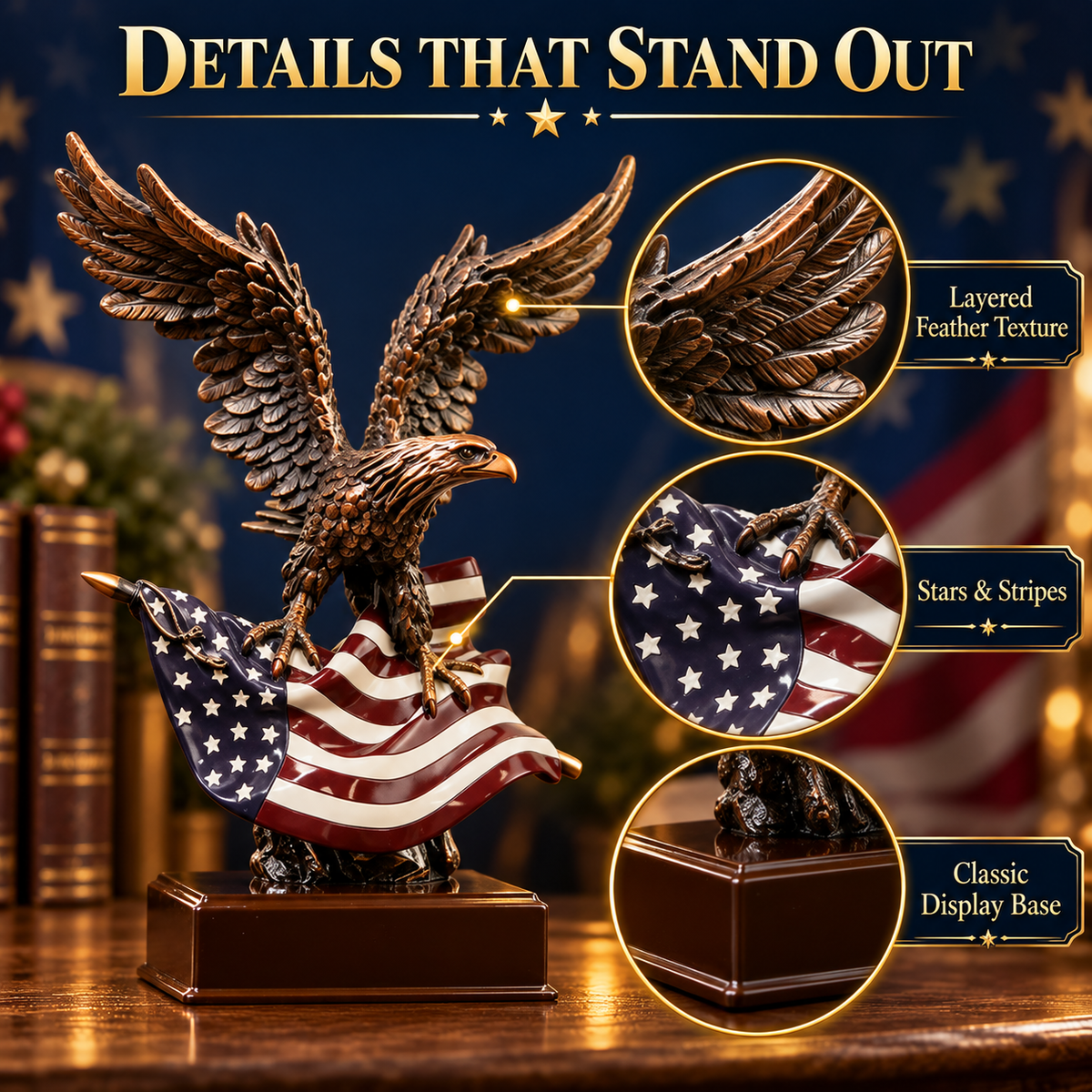 Wings of Liberty™ – American Eagle & Flag Sculpture 🦅🇺🇸