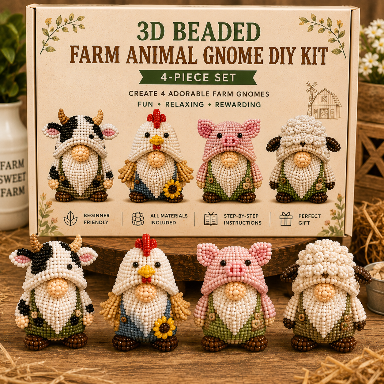 🔥Last Day 50% OFF🧵✨3D Beaded Gnome DIY Kit