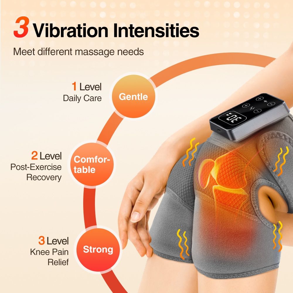 🔥Last Day 50% OFF🎁 - Cordless Heated Knee Massager – 3 Vibration Modes & 5 Heat Levels