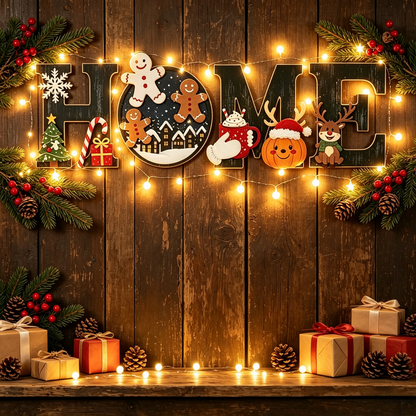 🔥Most Popular in 2026🎄Heritage Christmas Holiday Wooden HOME Sign