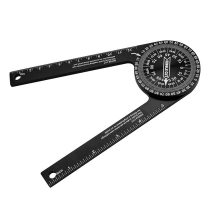 Aluminum Miter Saw Protractor, Professional Angle Measuring Tool, Rust Proof Angle Finder with 360°Rotation for Woodworkers, Builders, Plumbers, Home DIY