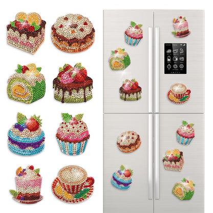 8PCS DIY Diamond Art Fridge Magnets 🎨💎 – Creative Kitchen Craft Kit