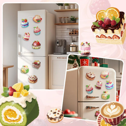 8PCS DIY Diamond Art Fridge Magnets 🎨💎 – Creative Kitchen Craft Kit