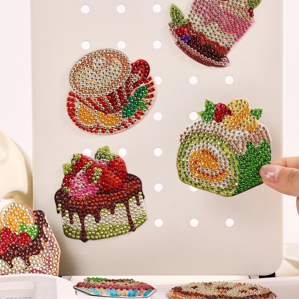 8PCS DIY Diamond Art Fridge Magnets 🎨💎 – Creative Kitchen Craft Kit