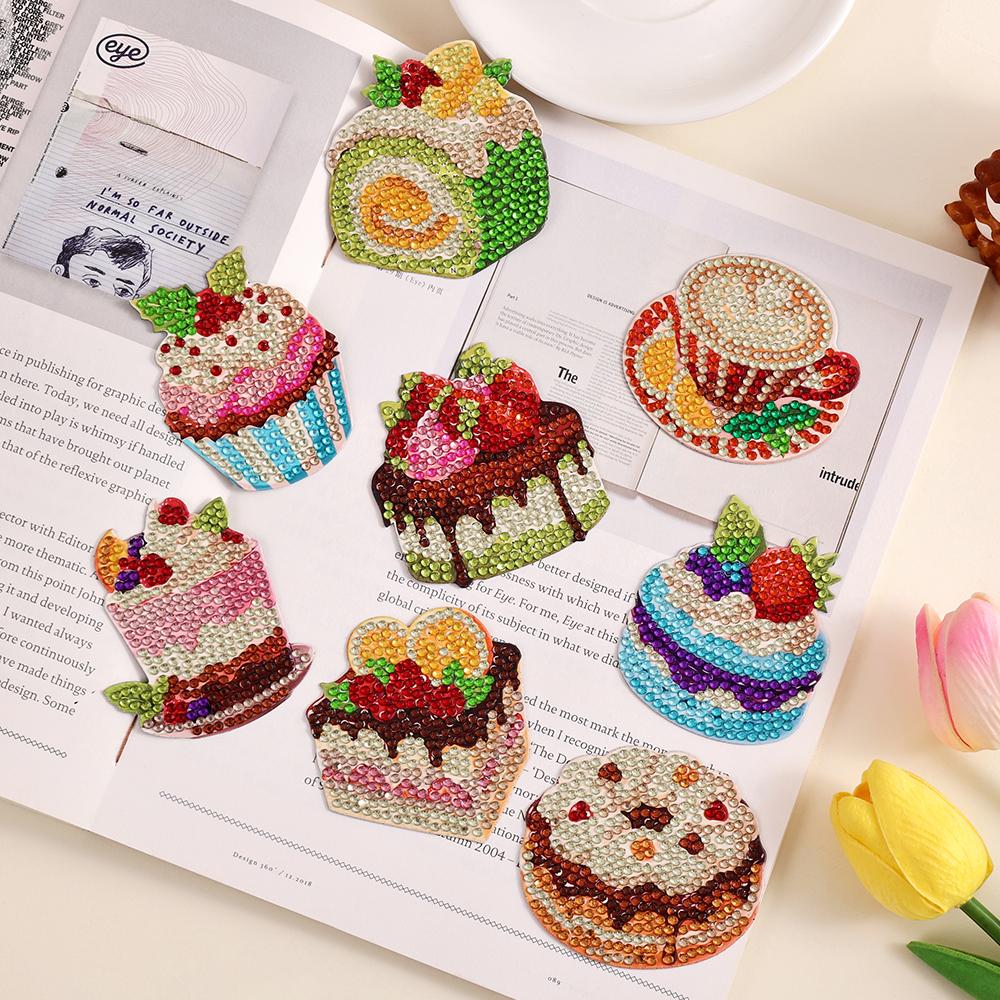 8PCS DIY Diamond Art Fridge Magnets 🎨💎 – Creative Kitchen Craft Kit