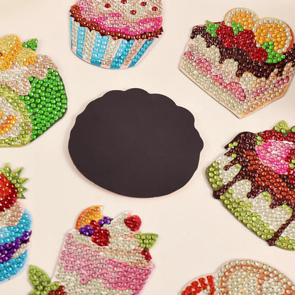 8PCS DIY Diamond Art Fridge Magnets 🎨💎 – Creative Kitchen Craft Kit