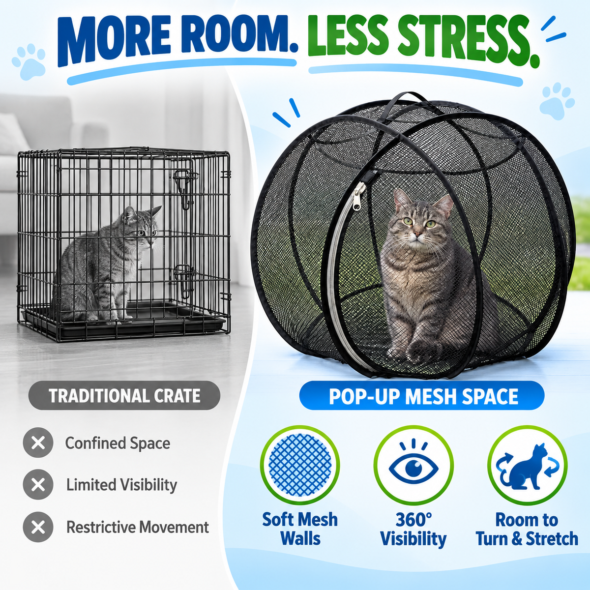 🌿Hot Sale 50% OFF-Outdoor Cat Lounge – Mesh Playpen for Fresh-Air Time