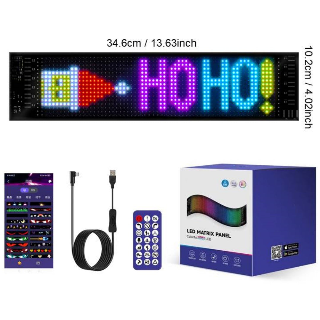 🚗 Smart LED Pixel Car Display – Custom Text, Colors & Animations