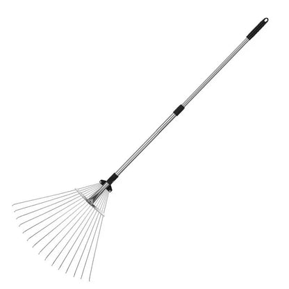🔥Limited Time 50% OFF🍁 Reach Every Corner – Adjustable Telescopic Leaf Rake with 9 Steel Tines