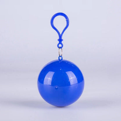 Hooded Disposable Rain Poncho, Waterproof Tear-Resistant Portable Raincoat with Keychain Ball