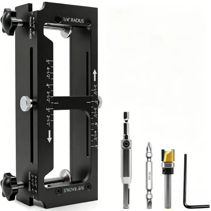🔧Adjustable Door Hinge Mortise Jig Kit – Precision Routing, Quick Setup & Perfect for Carpenters, Joiners & DIY Home Renovations ✨