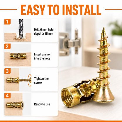 🛠️🔩Expansion screw set for cabinet hinge repair and door hinge thread repair