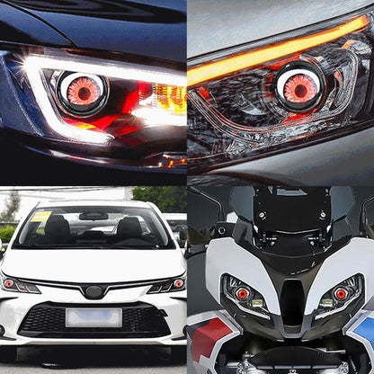 Dynamic Big Eye Ball Fog Lights, LED Adjustable Color 12v Devil Eyes with Lens Light Up Big Eyeball Lights for Car for Any Car Model