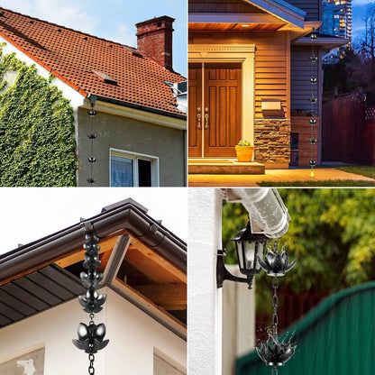 Free Shipping🔥Monarch Rain Chains Aluminum "Lotus" Series Rain Chain (for Gutters)