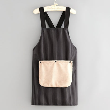 Waterproof Kitchen Apron – Detachable Snap Towel, Dual Pockets & 3-Layer Spill Protection