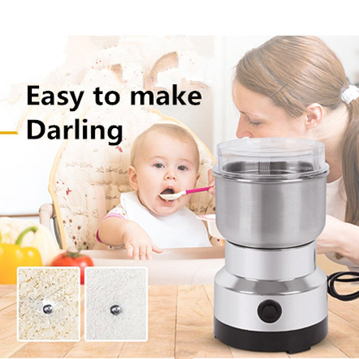 🚀 High-Speed Stainless Steel Grain Grinder