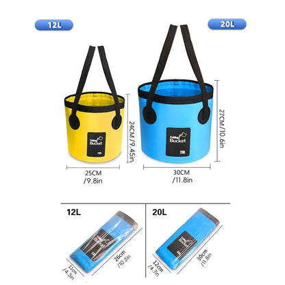 Portable Foldable Water Bucket - Perfect for Fishing, Camping, Traveling!!