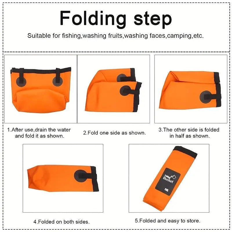 Portable Foldable Water Bucket - Perfect for Fishing, Camping, Traveling!!