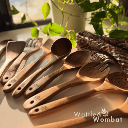 The TeakWood 9™ | Premium Non-Toxic Utensil Set