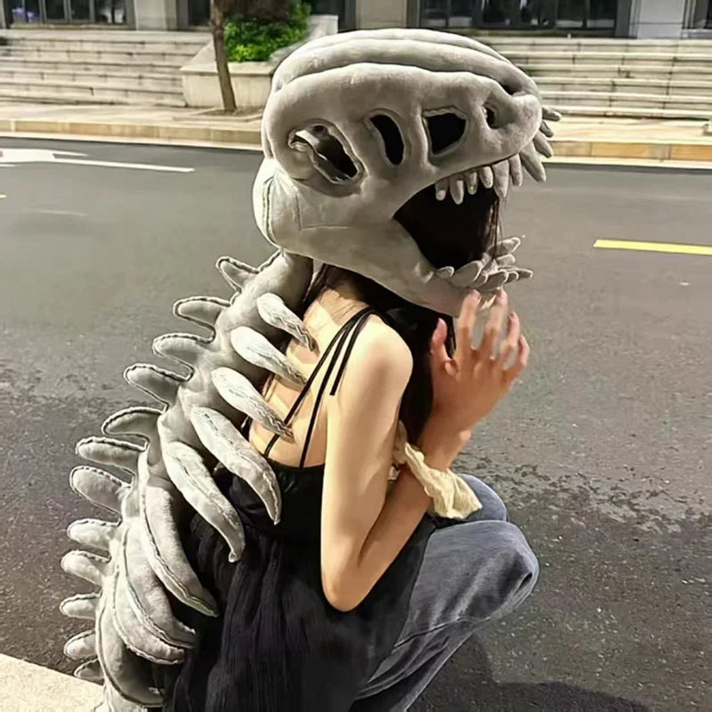 DinoRoar™ Dinosaur Skeleton Costume — Movable Jaw & Plush Tail (Ages 3-10)