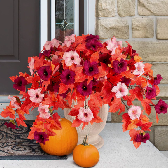 Artificial Fake Petunia Flowersfor Outdoor Decoration (2Pcs)