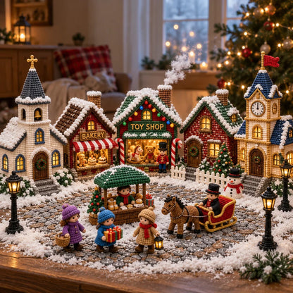DIY Christmas Village Crochet Kit — Stitch Your Own Little Christmas World.