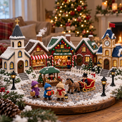 DIY Christmas Village Crochet Kit — Stitch Your Own Little Christmas World.