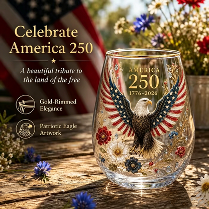 🎁 Father's Day Gift-🔥Limited Edition 2026 USA 250 Years of Freedom Eagle Glass