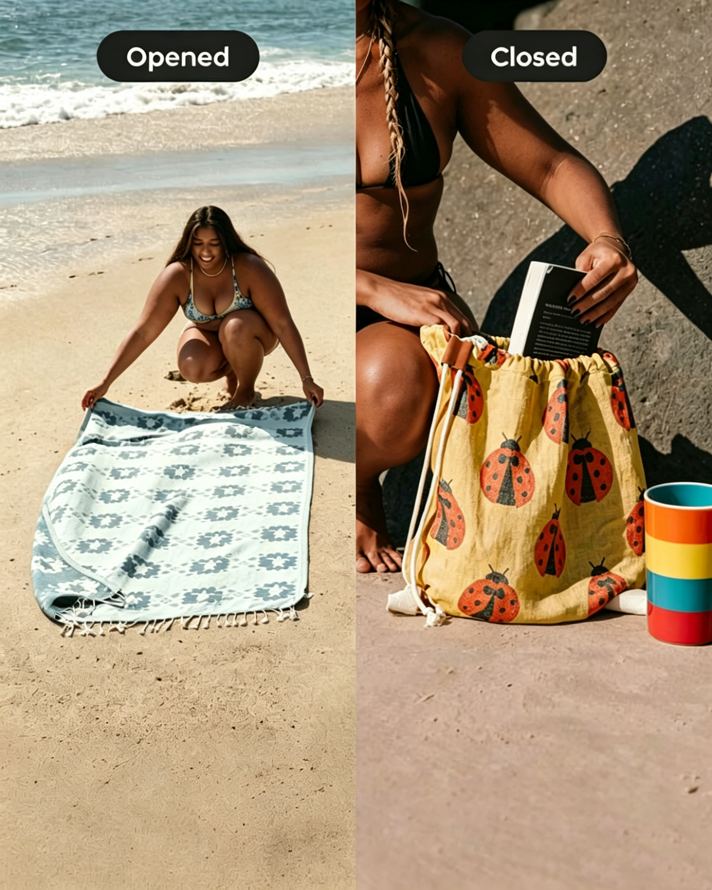 ⏰LAST DAY 49% OFF - 🏖️2-in-1 Convertible Towel & Backpack with Inner Zip Pocket & Sand-Repelling Fabric